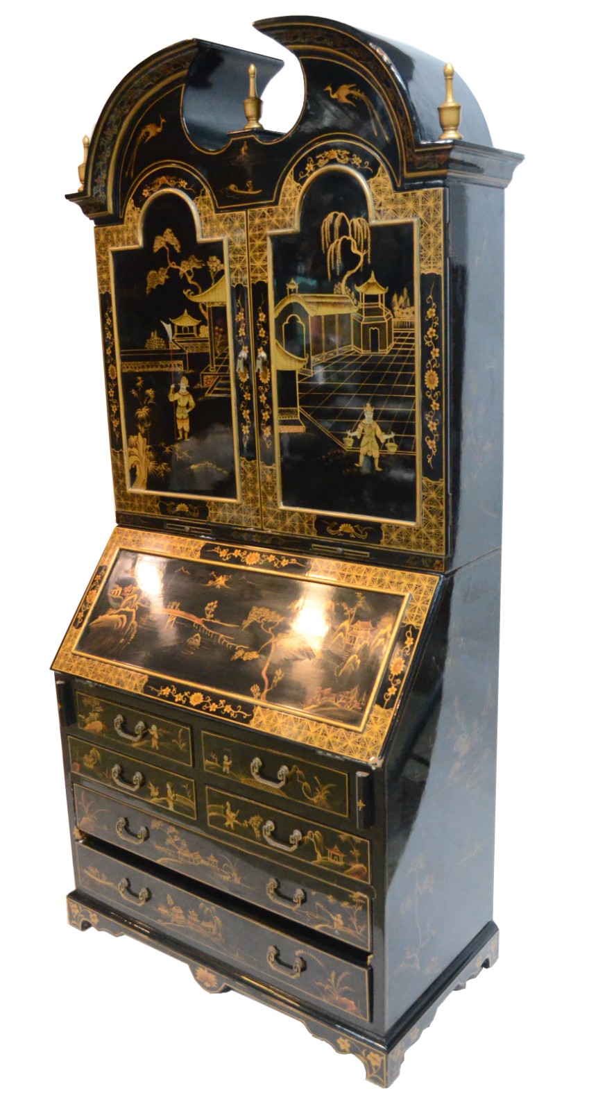 Cômoda escrivaninha em lacca com "chinoiserie", parte inferior com... - foto 1 de 11