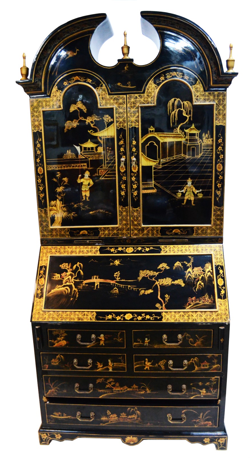 Cômoda escrivaninha em lacca com "chinoiserie", parte inferior com... - foto 2 de 11