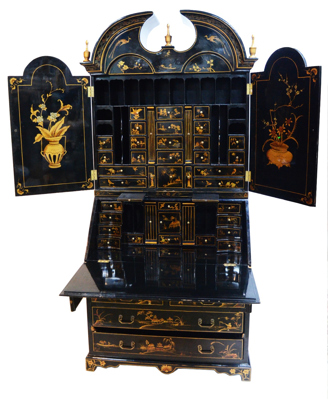 Cômoda escrivaninha em lacca com "chinoiserie", parte inferior com... - foto 3 de 11