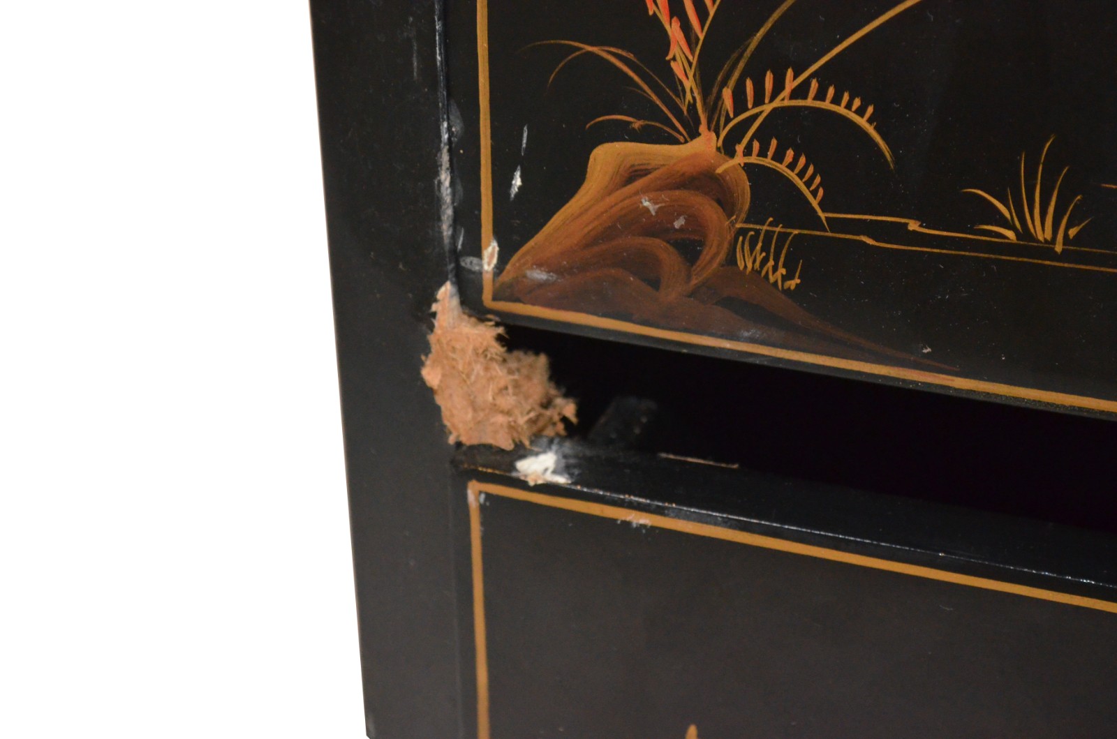 Cômoda escrivaninha em lacca com "chinoiserie", parte inferior com... - foto 10 de 11