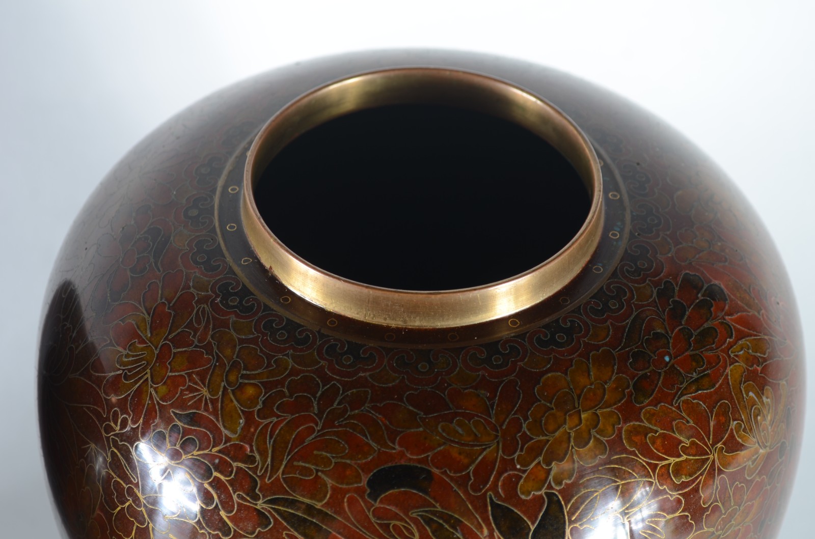 Par de potiches de cloisoné chines, decoração floral sobre fundo... - foto 8 de 8