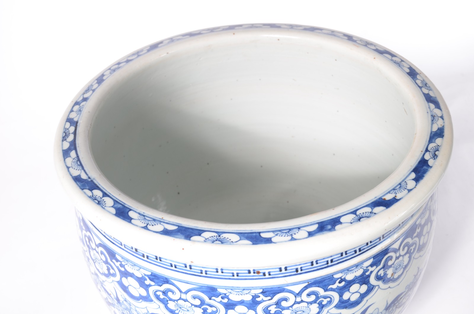 Cachepot de porcelana oriental decorado com pássaros e flores em azul... - foto 5 de 6