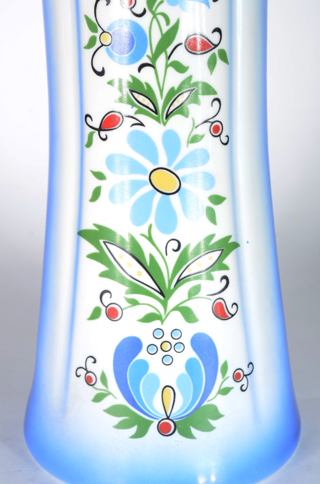 Vaso de porcelana polonesa azul degradé com flores em policromia... - foto 2 de 6