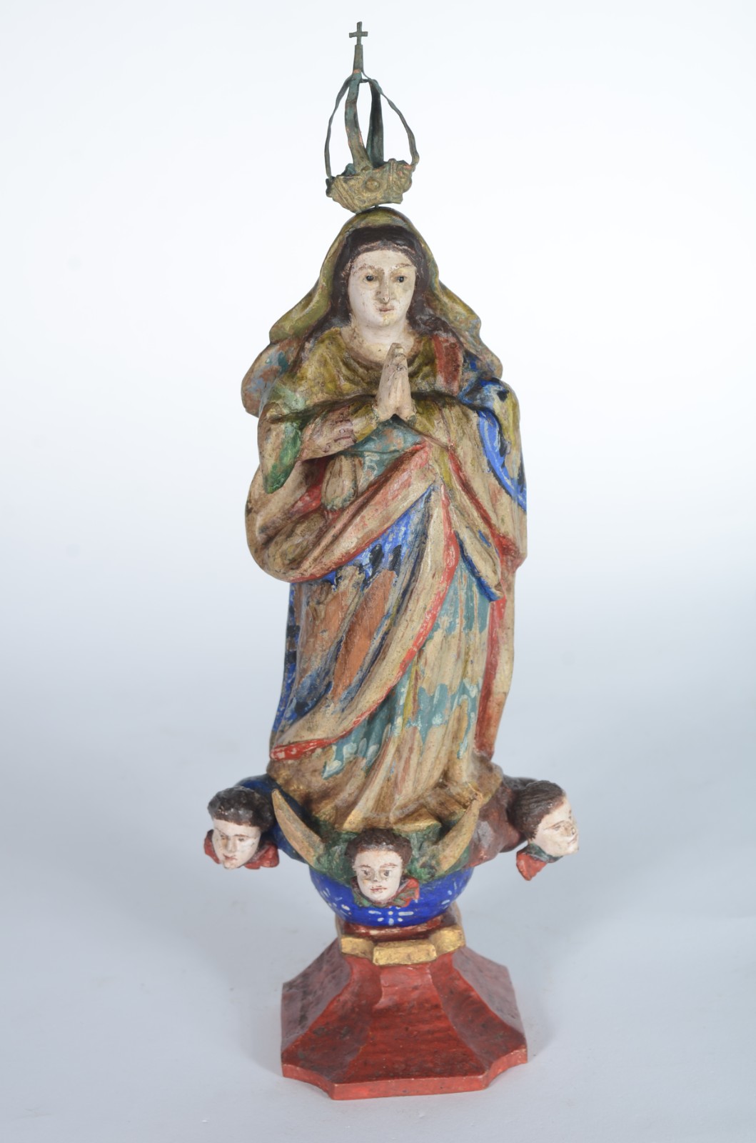 Nossa Senhora da Conceição - Imagem de madeira policromada. Desgastes. - foto 1 de 8