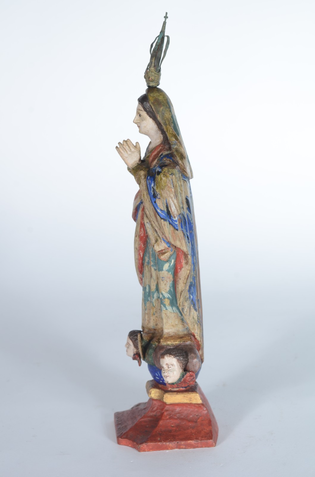 Nossa Senhora da Conceição - Imagem de madeira policromada. Desgastes. - foto 5 de 8