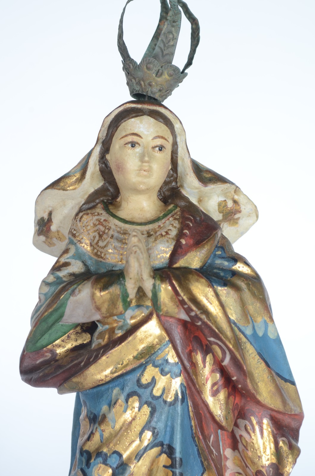 Nossa Senhora da Conceição - Imagem de madeira policromada com coroa... - foto 4 de 11