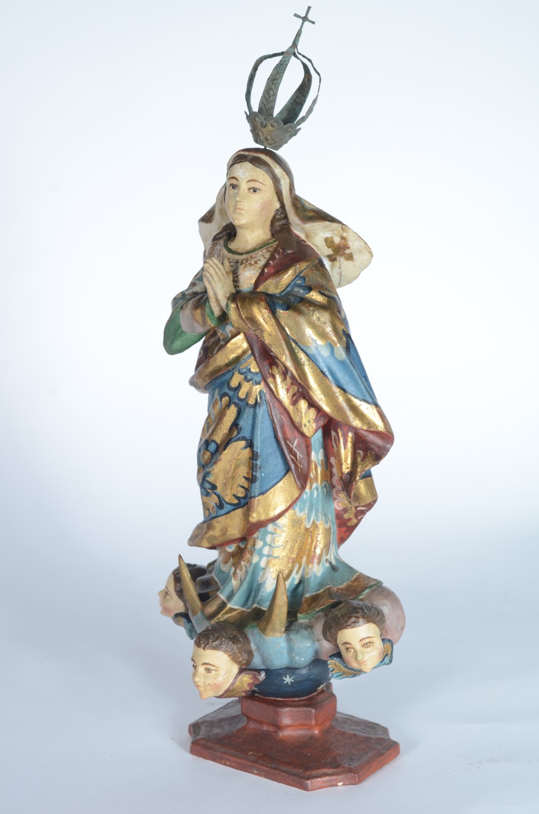 Nossa Senhora da Conceição - Imagem de madeira policromada com coroa... - foto 7 de 11