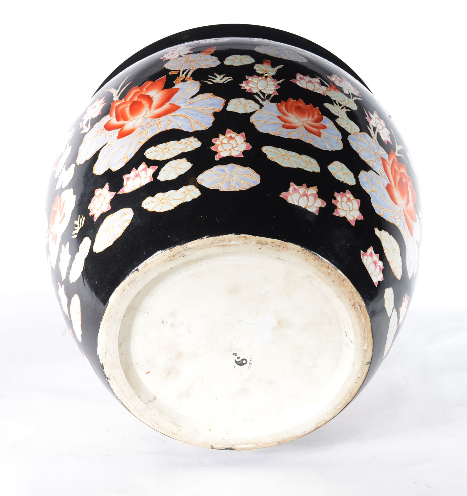 Cachepot/aquário de porcelana chinesa, decoração com flores em... - foto 5 de 6
