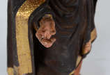 Santo Antônio com menino  - imagem de madeira p... - Santo Antônio com menino  - imagem de madeira policromada e dourada , olhos de vidro ( dedinhos quebrados )