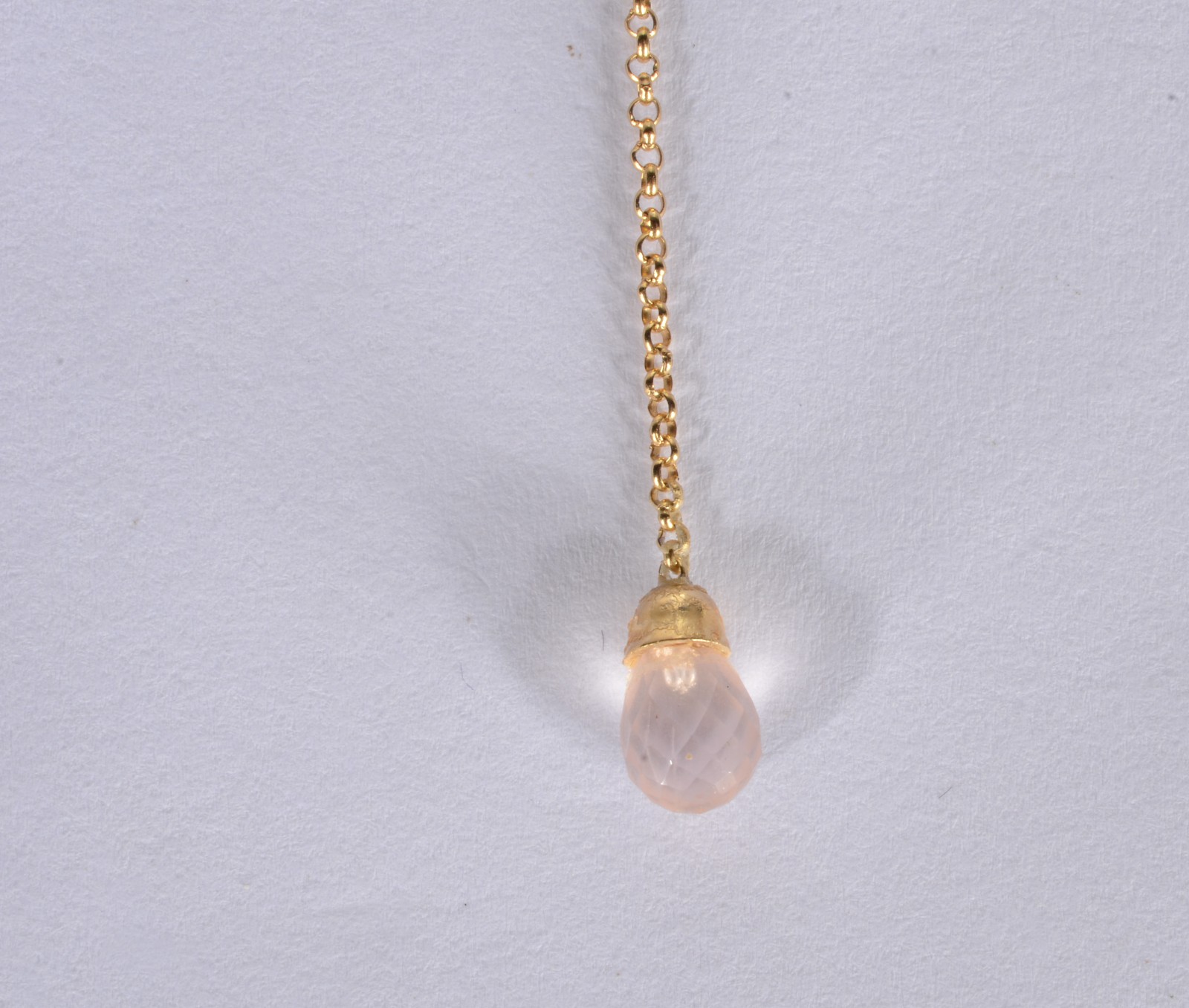 Colar com pendente com pedra topázio de ouro 18 k., contraste 750... - foto 3 de 6