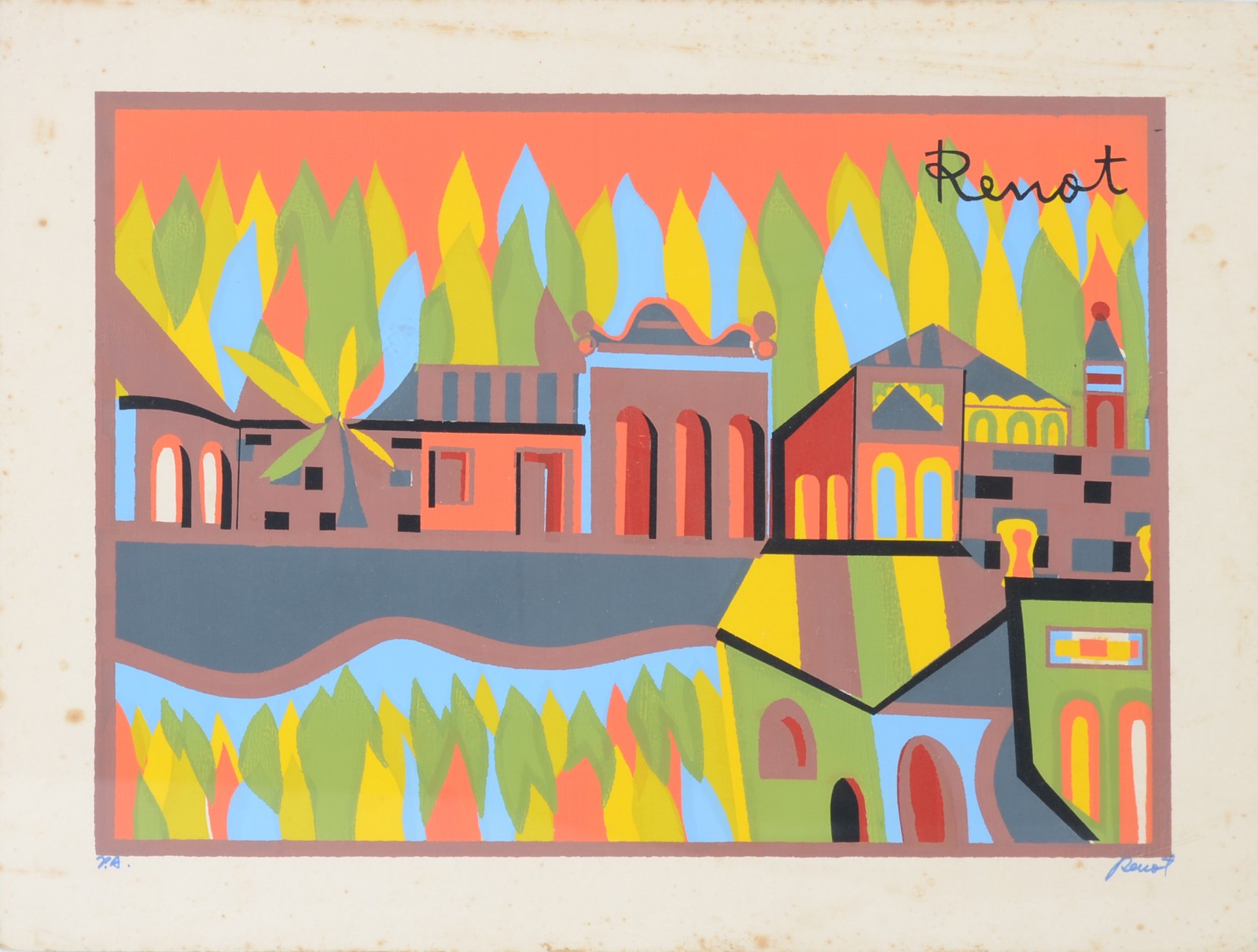 Renot (1932-2021), Paisagem com casario - foto 1 de 6