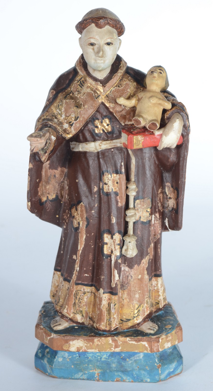 Santo Antônio - Imagem de madeira policromada. Desgastes. - foto 1 de 11