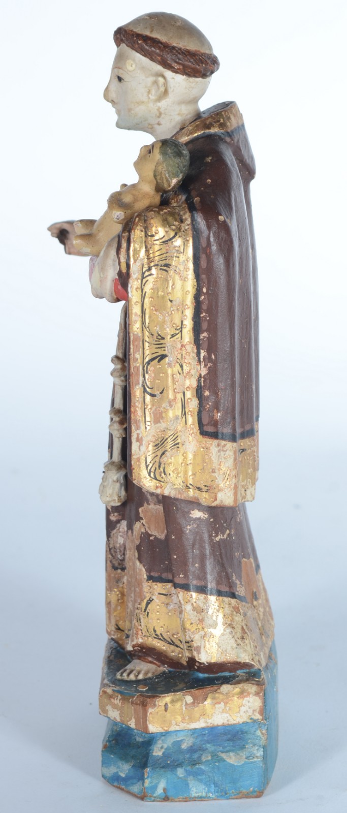 Santo Antônio - Imagem de madeira policromada. Desgastes. - foto 6 de 11