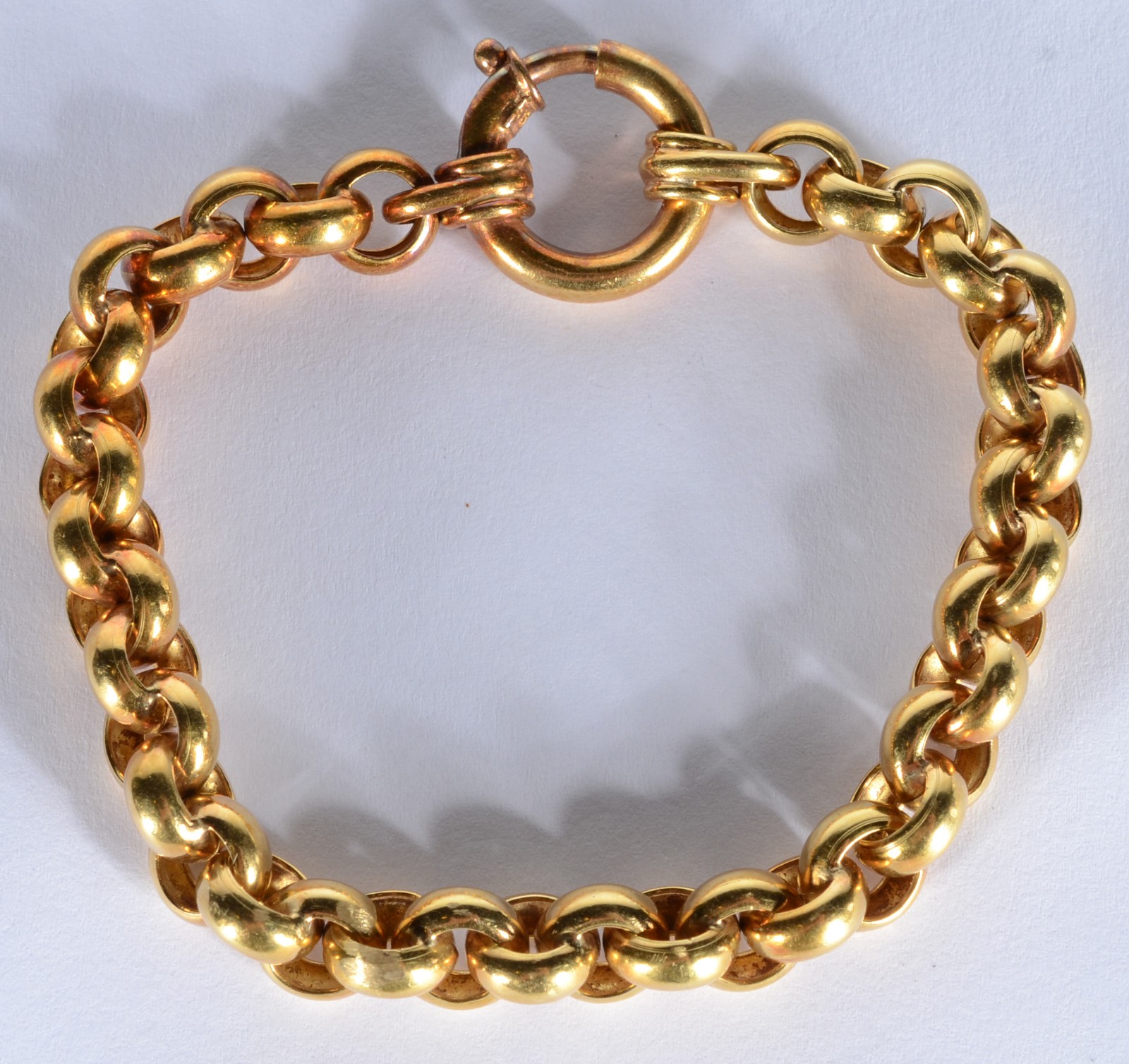 Pulseira de ouro 18 k., elos portugueses, fecho mosquetão. (Por... - foto 1 de 3