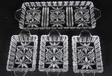 Porta petiscos de cristal , total 4 peças - Porta petiscos de cristal , total 4 peças