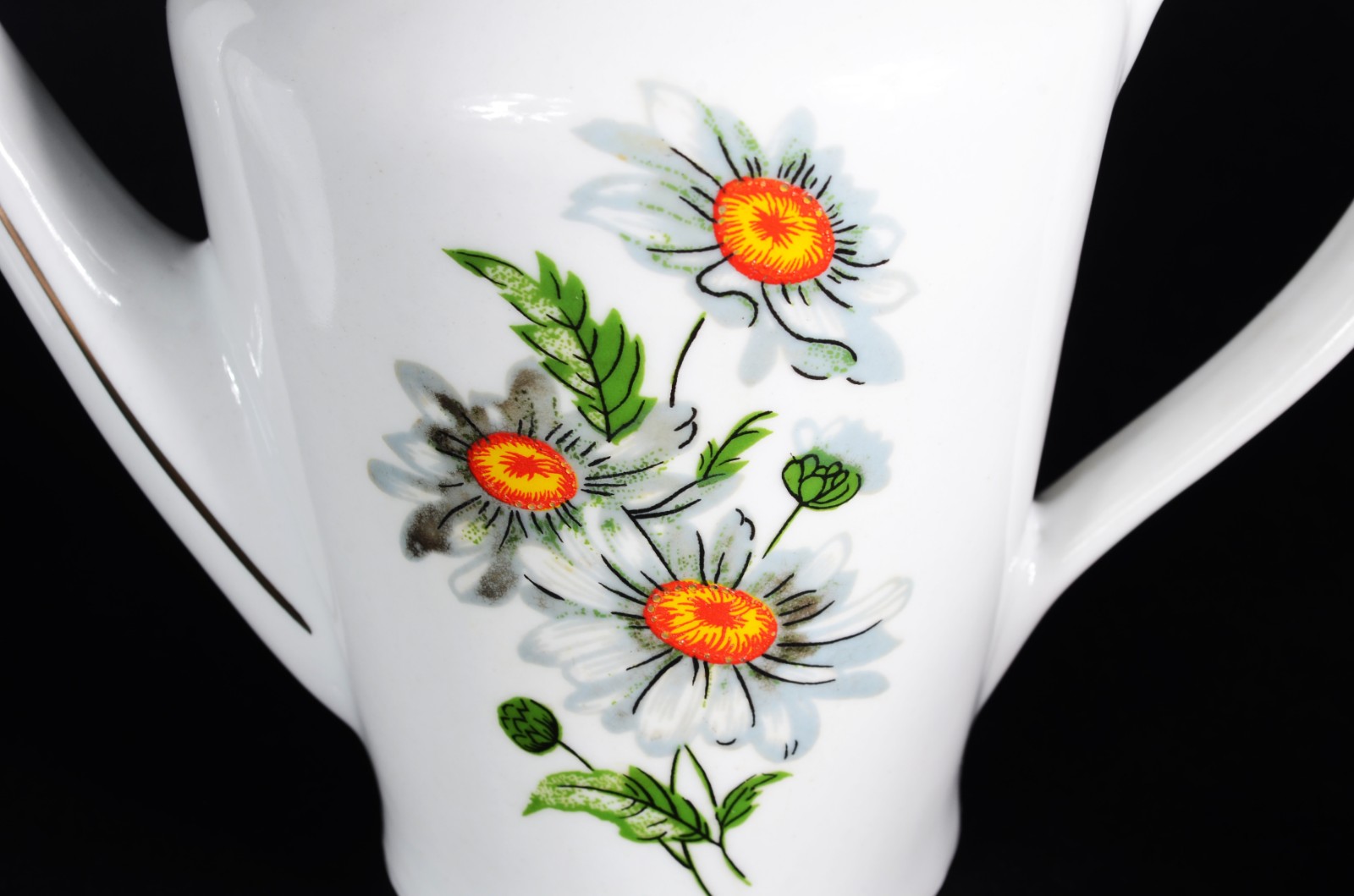 Pequeno serviço para café de porcelana "Pozzani", branca com flor em... - foto 3 de 9
