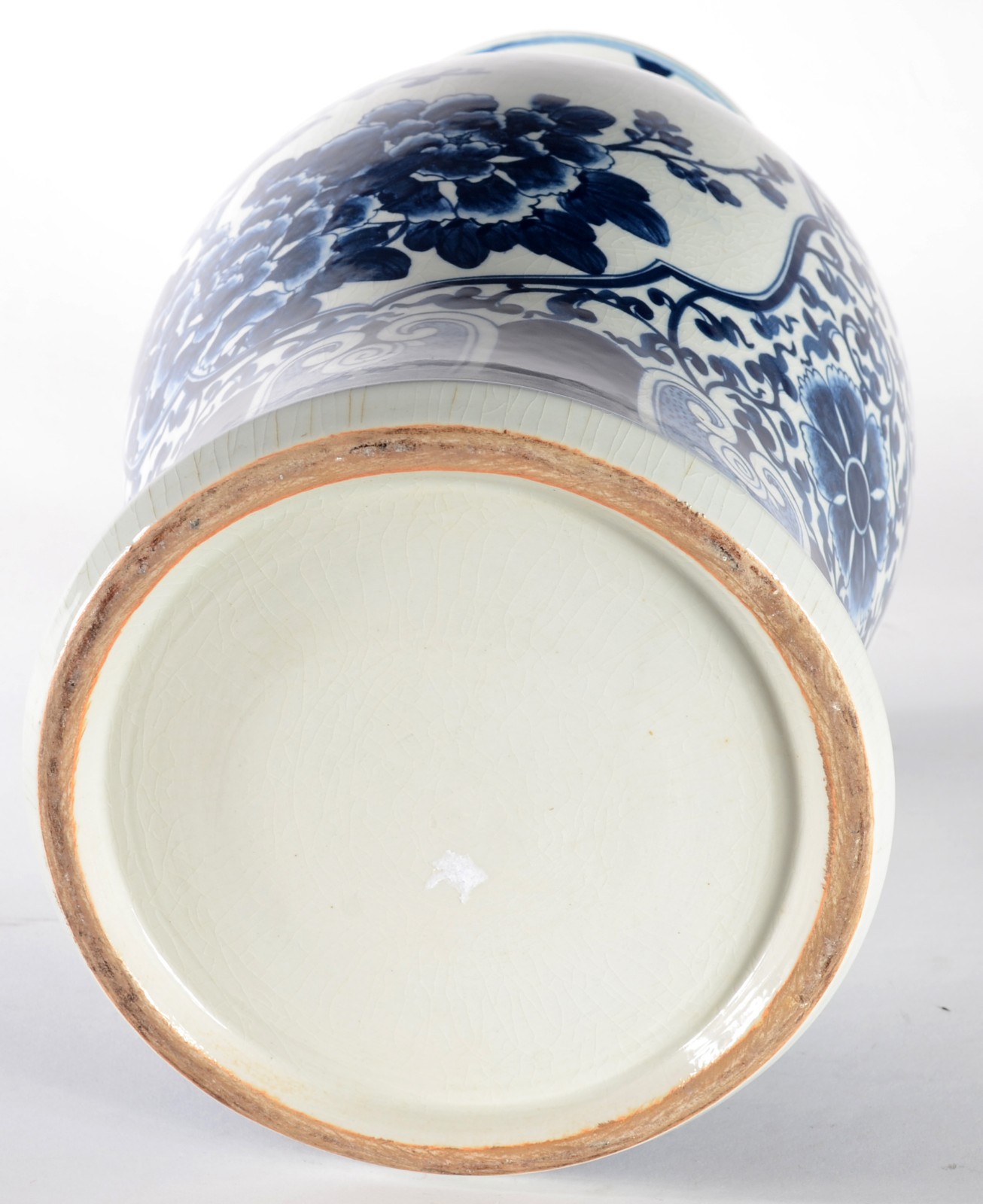 Vaso de porcelana oriental azul e branco, decorada com pássaros e... - foto 7 de 7