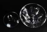 Compoteira de cristal europeu facetado. - Compoteira de cristal europeu facetado.