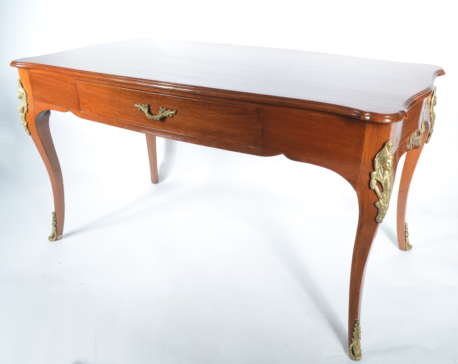Mesa para escrita de madeira nobre, estilo frances, tampo retangular... - foto 1 de 6