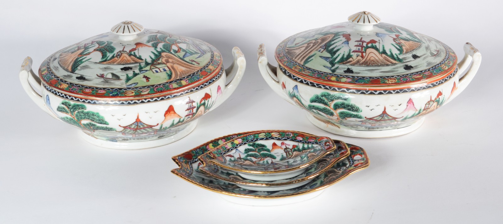 Serviço de jantar, chá e café de porcelana oriental, decorado com... - foto 4 de 10
