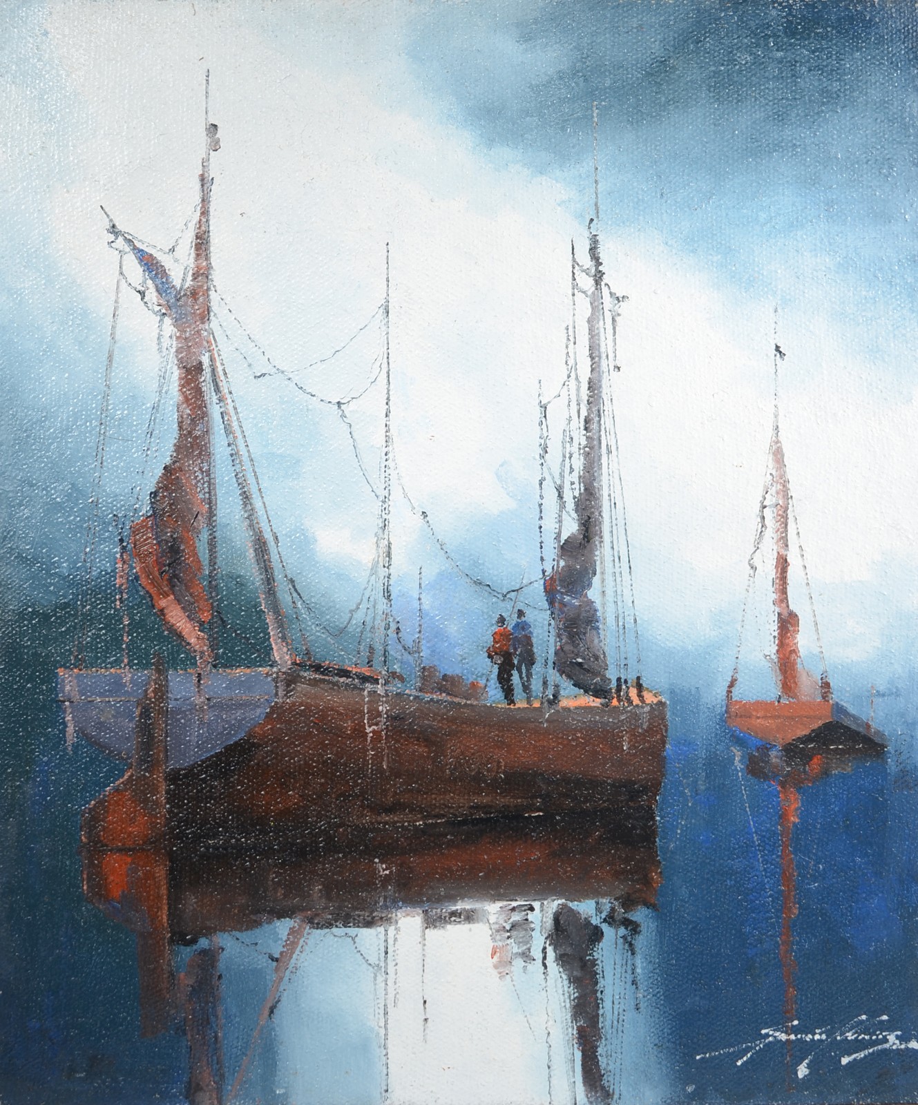 Sansão Pereira (1919-2014), Marinha com barcos - foto 1 de 4