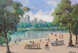 Sylvio Pinto (1918-1997), Manhattan - Central Park - Óleo sobre tela - datado 1985.