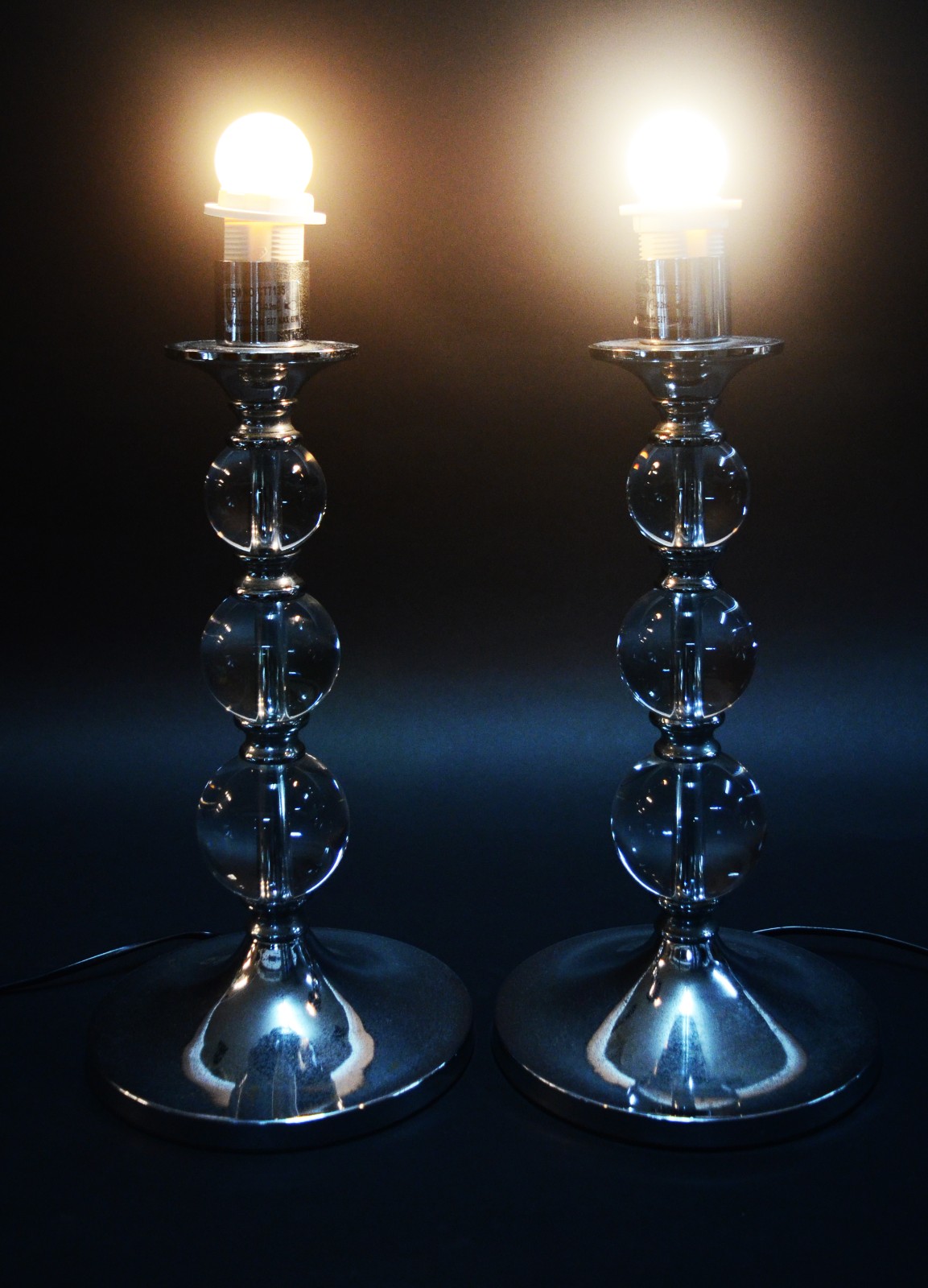 Par de bases para abatjoures decoradas com "bolas de vidro" e... - foto 5 de 5
