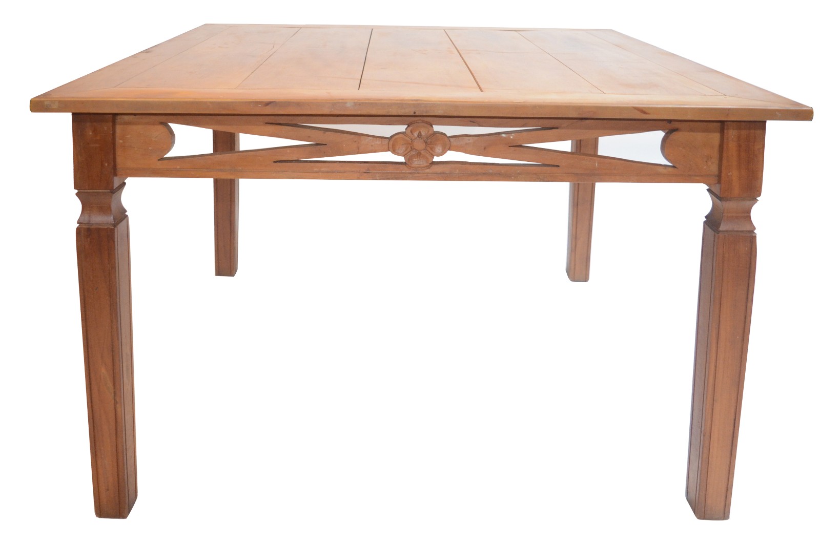 Mesa de jantar de madeira clara no estilo da Indonésia, tampo... - foto 3 de 8