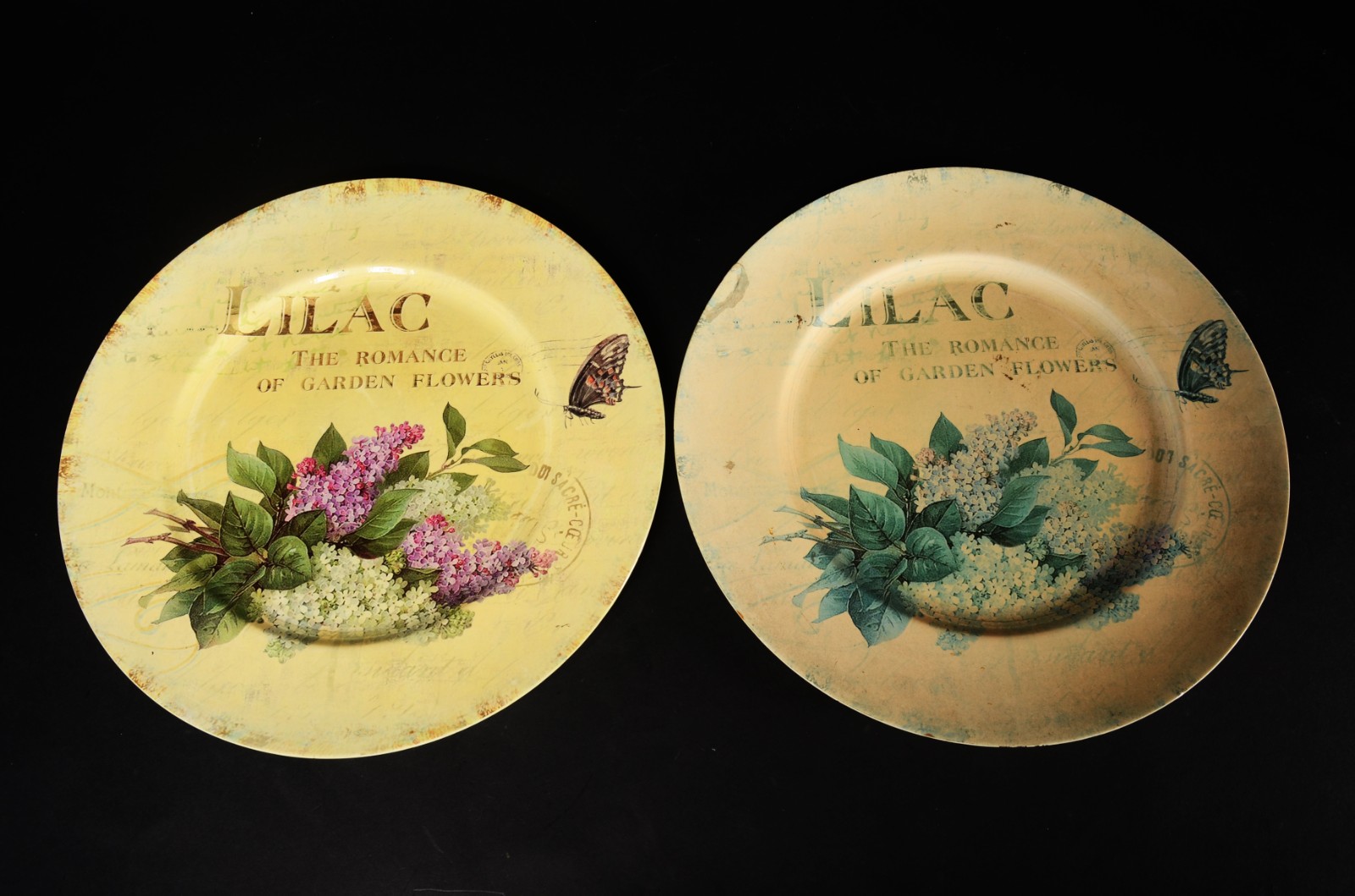 Conjunto com 6 souplats de resina decorados com flores em policromia... - foto 7 de 8