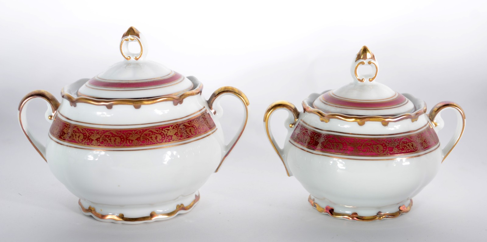 Aparelho de chá e café de porcelana tcheca branca com tarja na cor... - foto 6 de 9