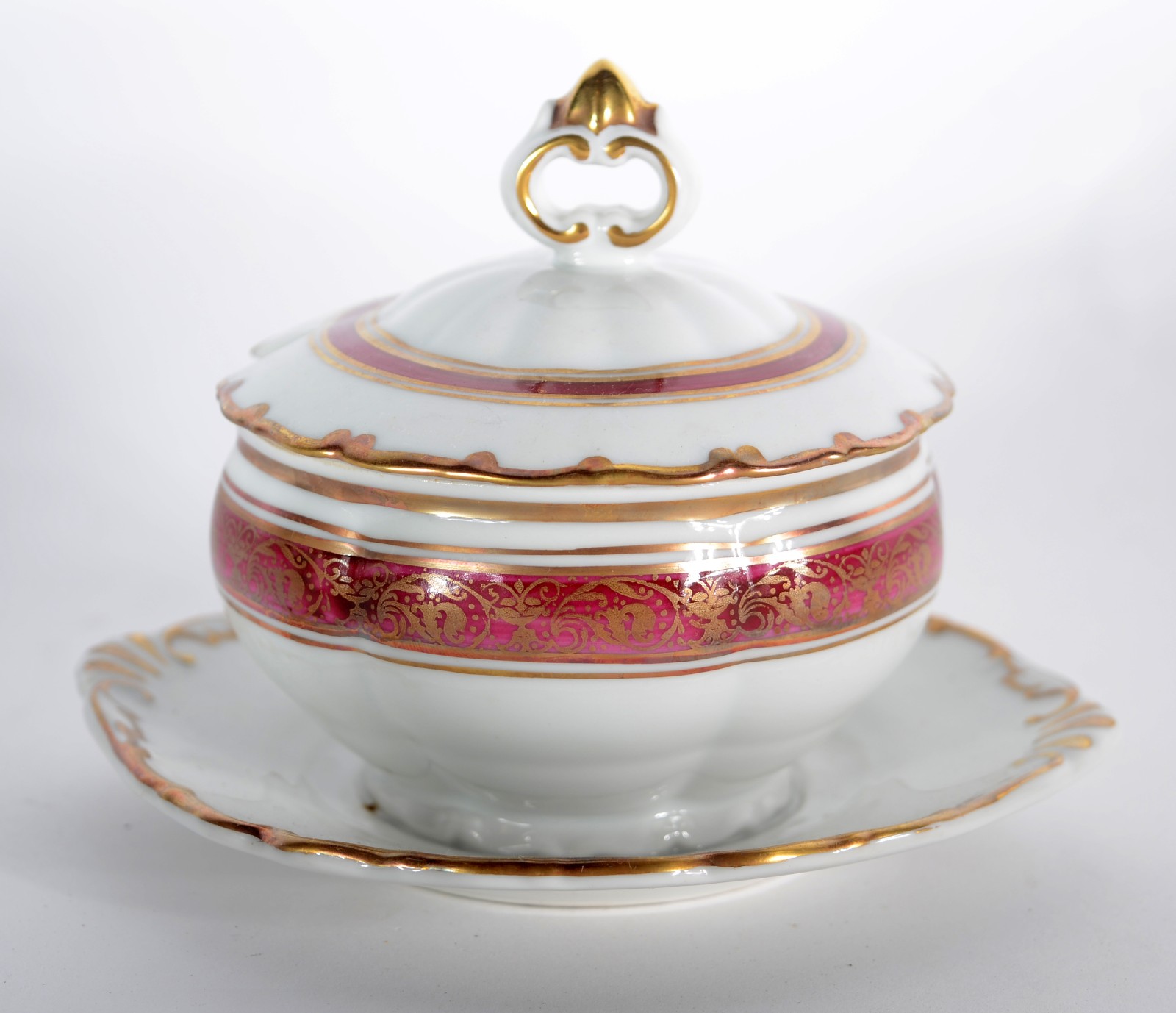 Aparelho de chá e café de porcelana tcheca branca com tarja na cor... - foto 7 de 9