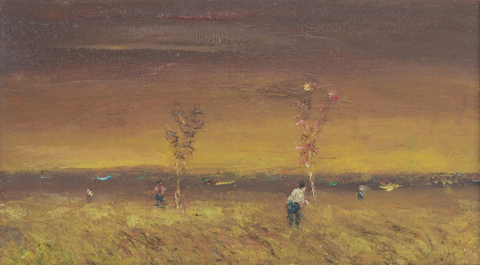  Domenico Lazzarini (1920-1987), Paisagem com figuras - foto 1 de 4