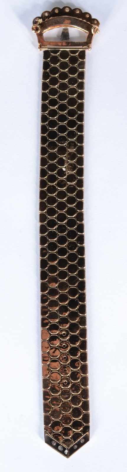Pulseira de ouro 18 k., feitio fivela, contraste 720 mls com... - foto 7 de 9