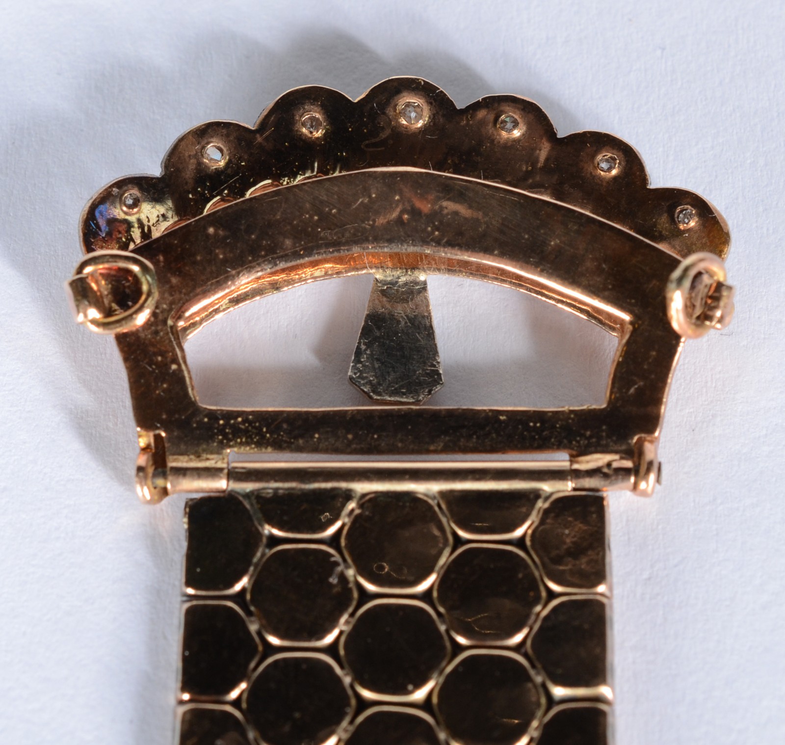 Pulseira de ouro 18 k., feitio fivela, contraste 720 mls com... - foto 8 de 9