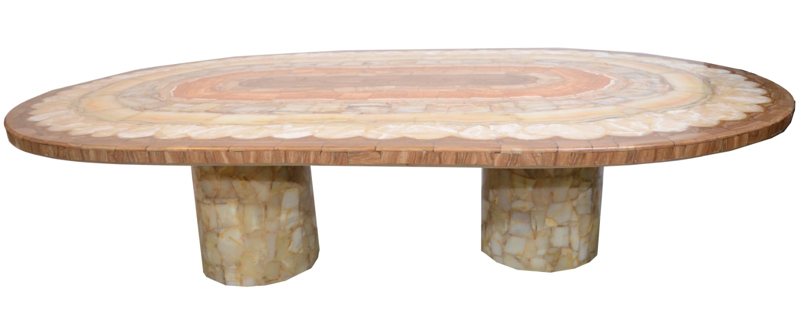 Conjunto de mesa de centro e par de mesas laterais com mosaicos de... - foto 2 de 7