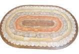 Conjunto de mesa de centro e par de mesas later... - Conjunto de mesa de centro e par de mesas laterais com mosaicos de "pedra".