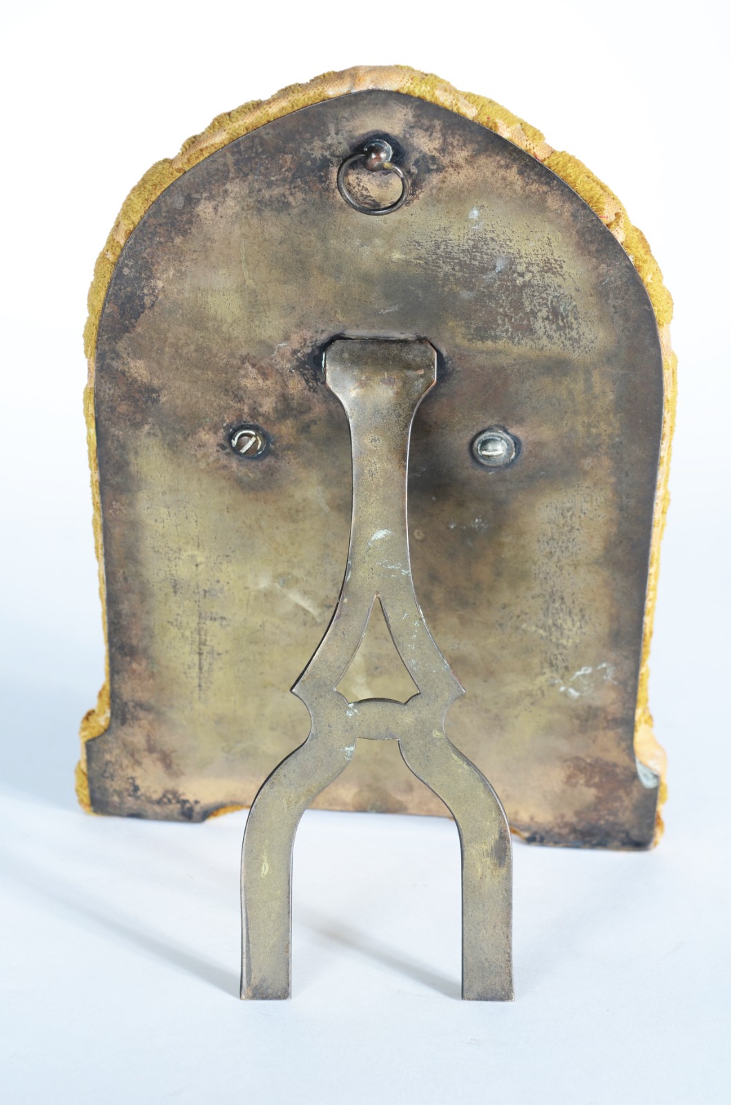 Placa sacra de Nossa Senhora Aparecida de metal com moldura de veludo... - foto 4 de 4