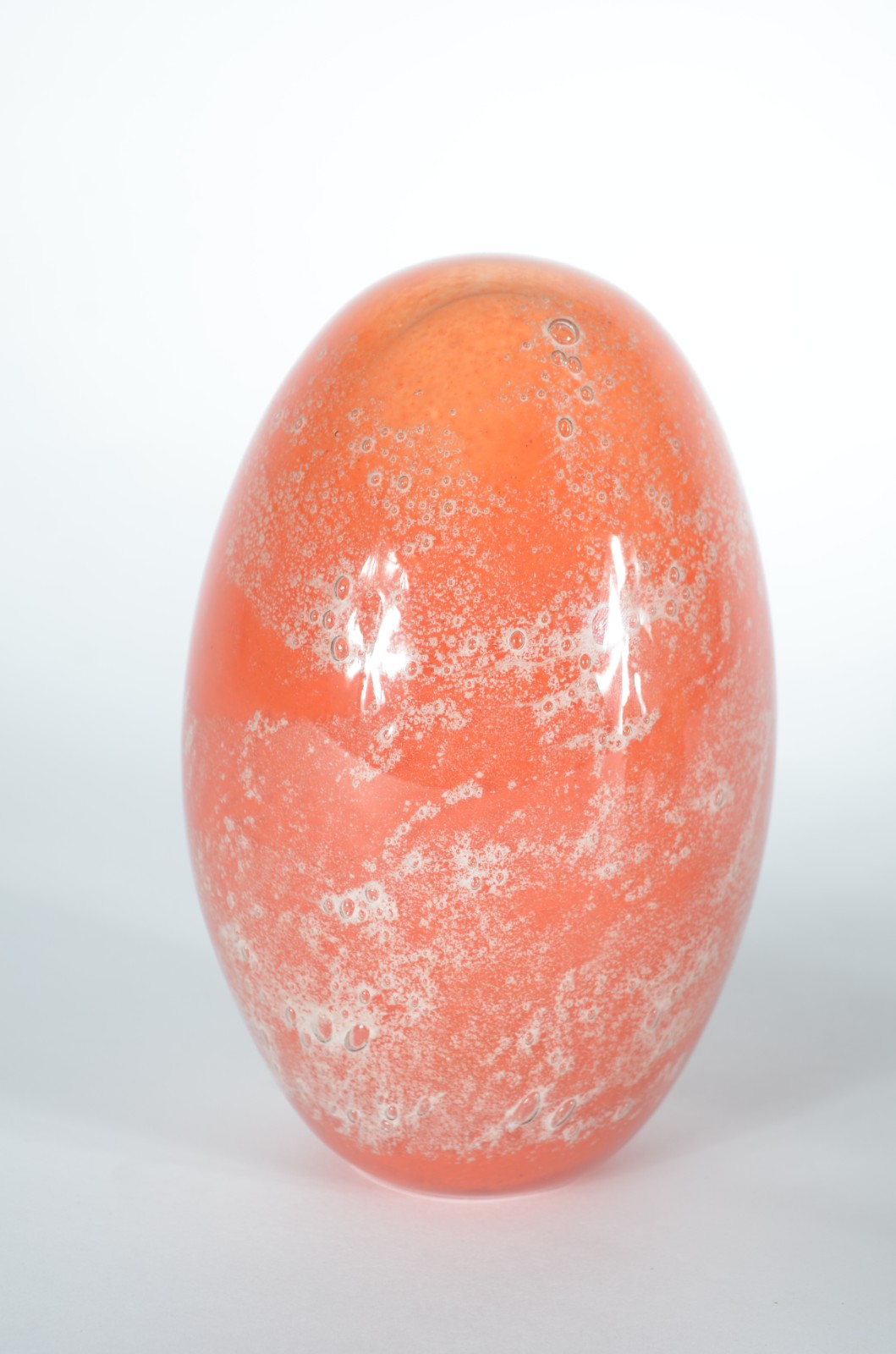 Peso/pinha de vidro decorativo na cor laranja. - foto 1 de 2