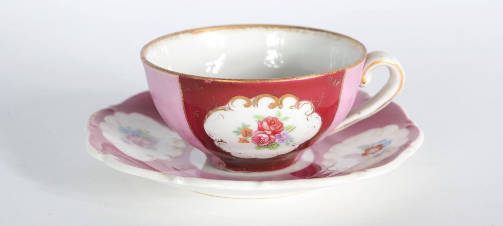 Serviço para café de porcelana tcheca em tons de rosa, decorado com... - foto 4 de 8