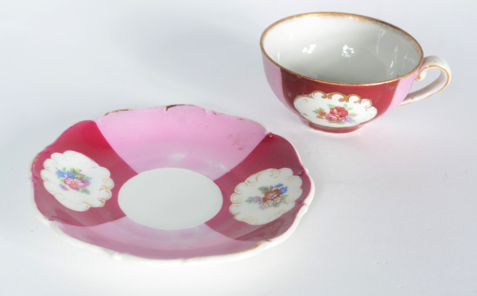Serviço para café de porcelana tcheca em tons de rosa, decorado com... - foto 5 de 8