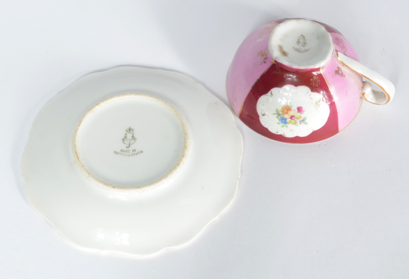 Serviço para café de porcelana tcheca em tons de rosa, decorado com... - foto 6 de 8