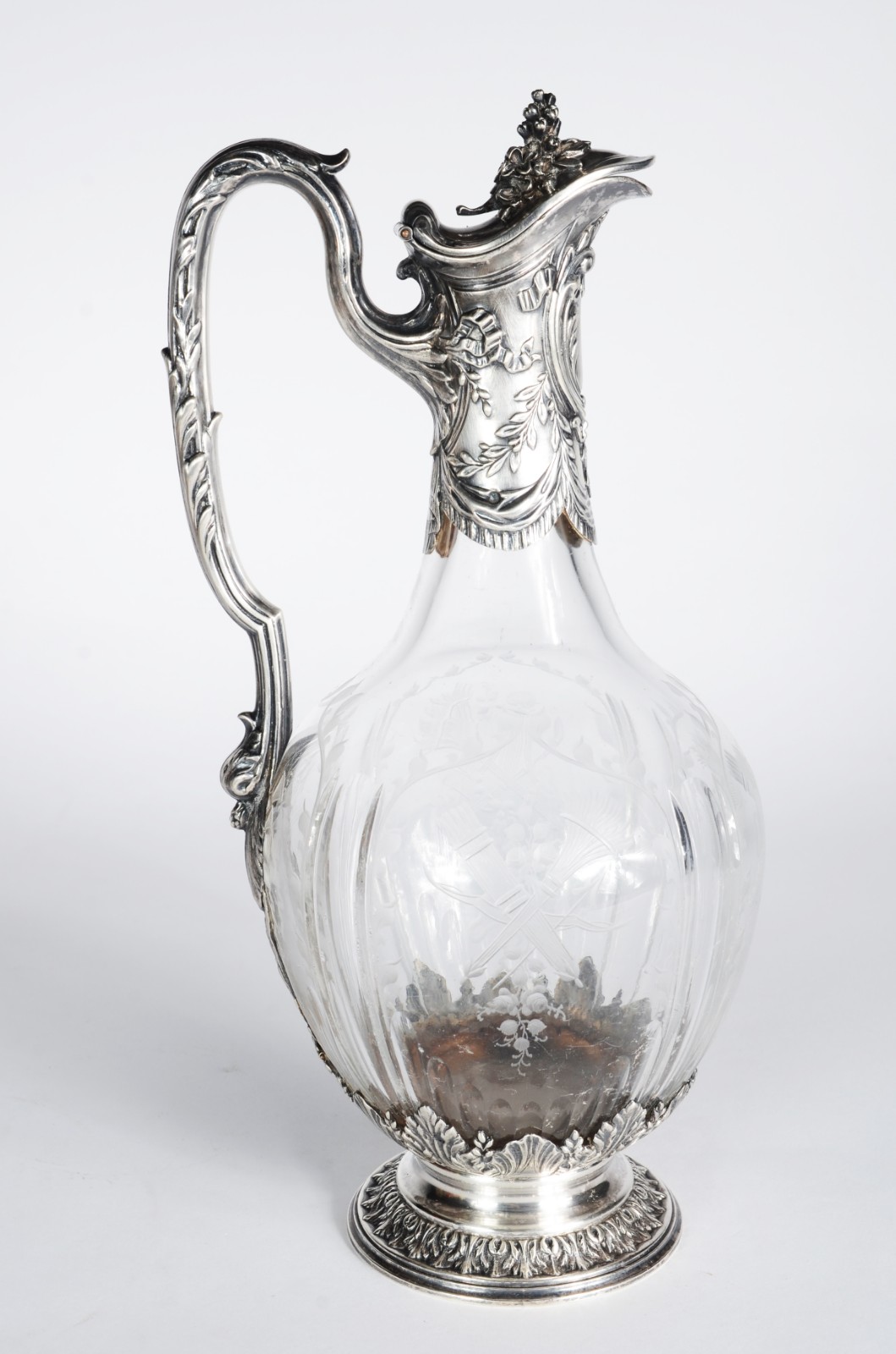 Jarra (Claret Jug) de cristal lapidado com base, alça, guarnição e... - foto 5 de 9