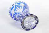 Vaso de cristal doublé azul lapidado. - Vaso de cristal doublé azul lapidado.