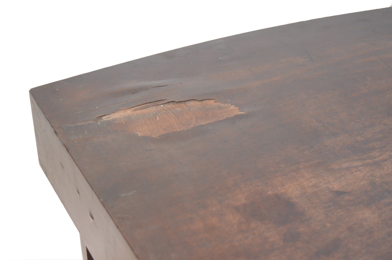 Mesa de escritório de madeira feitio arredondado com duas gavetas com... - foto 6 de 9