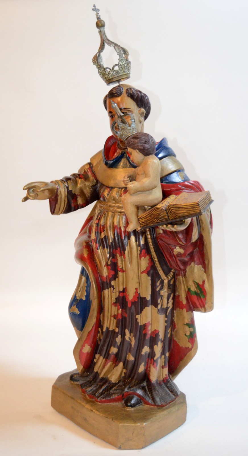 Santo Antonio com Menino - Imagem de madeira policromada com realces... - foto 4 de 7