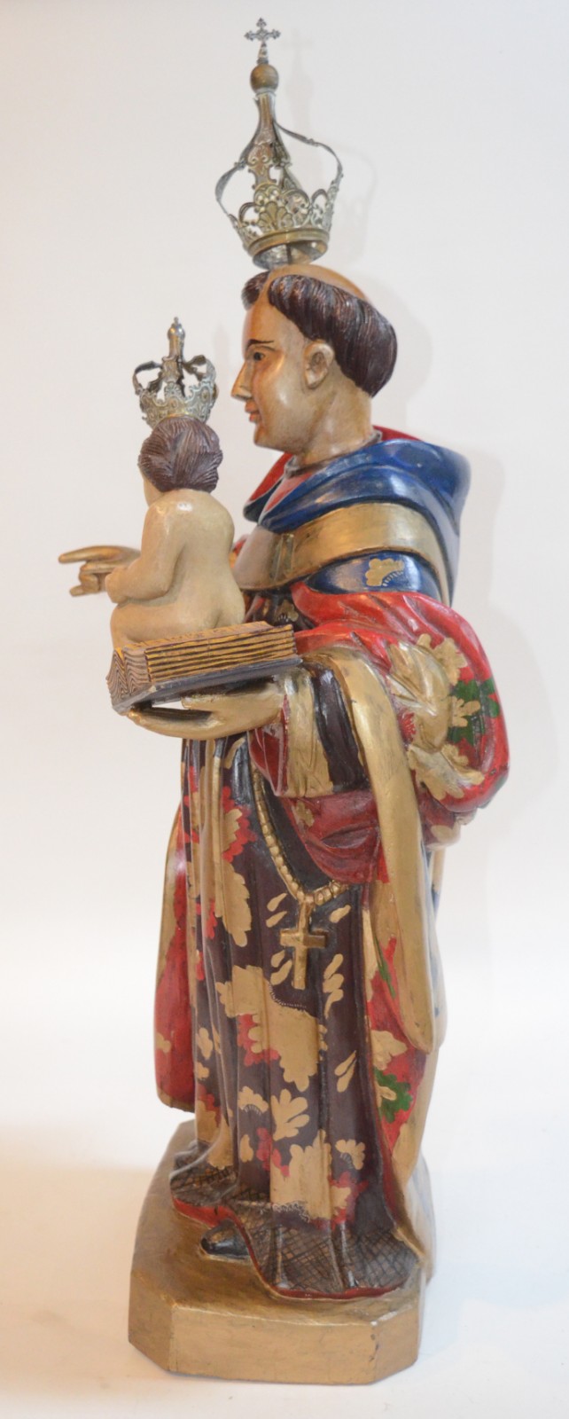 Santo Antonio com Menino - Imagem de madeira policromada com realces... - foto 5 de 7