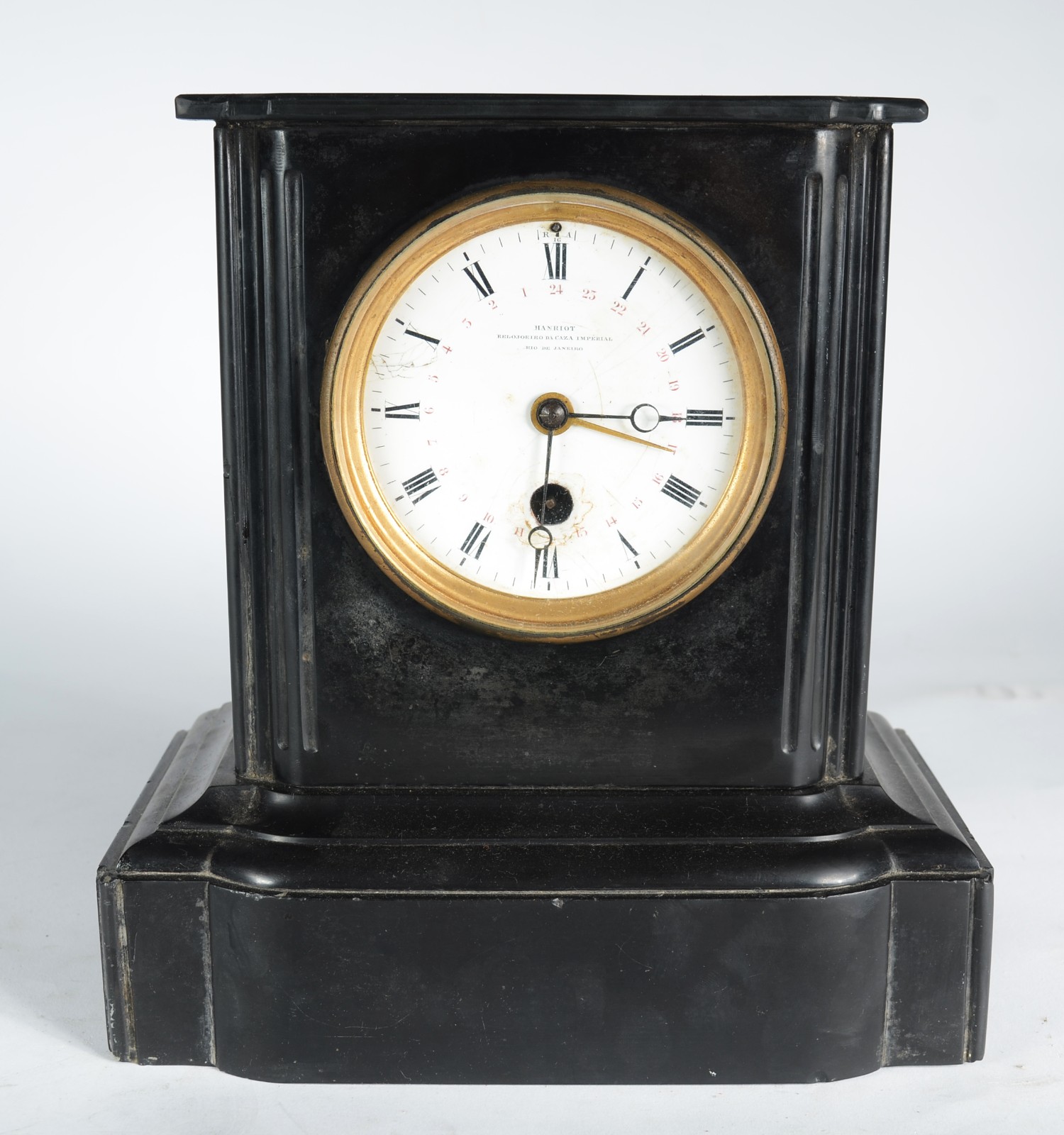 Relógio de mesa com caixa de mármore negro, estilo Napoleão III... - foto 1 de 7