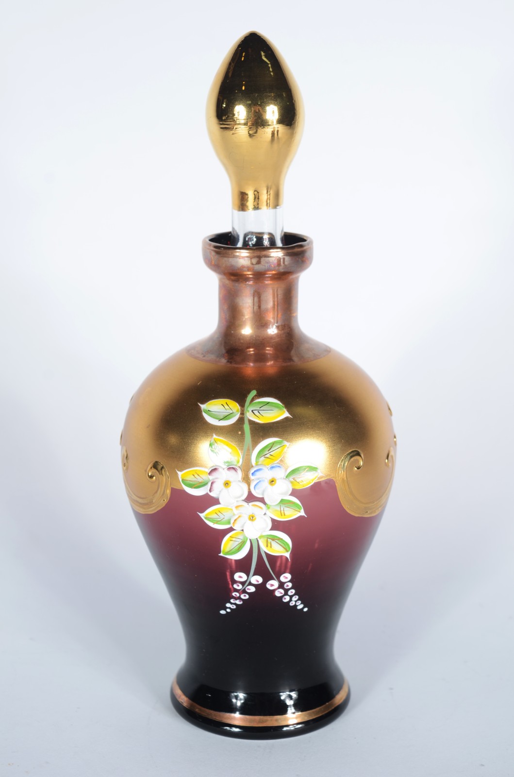 Conjunto para licor de vidro veneziano na cor rubi com detalhes... - foto 3 de 6