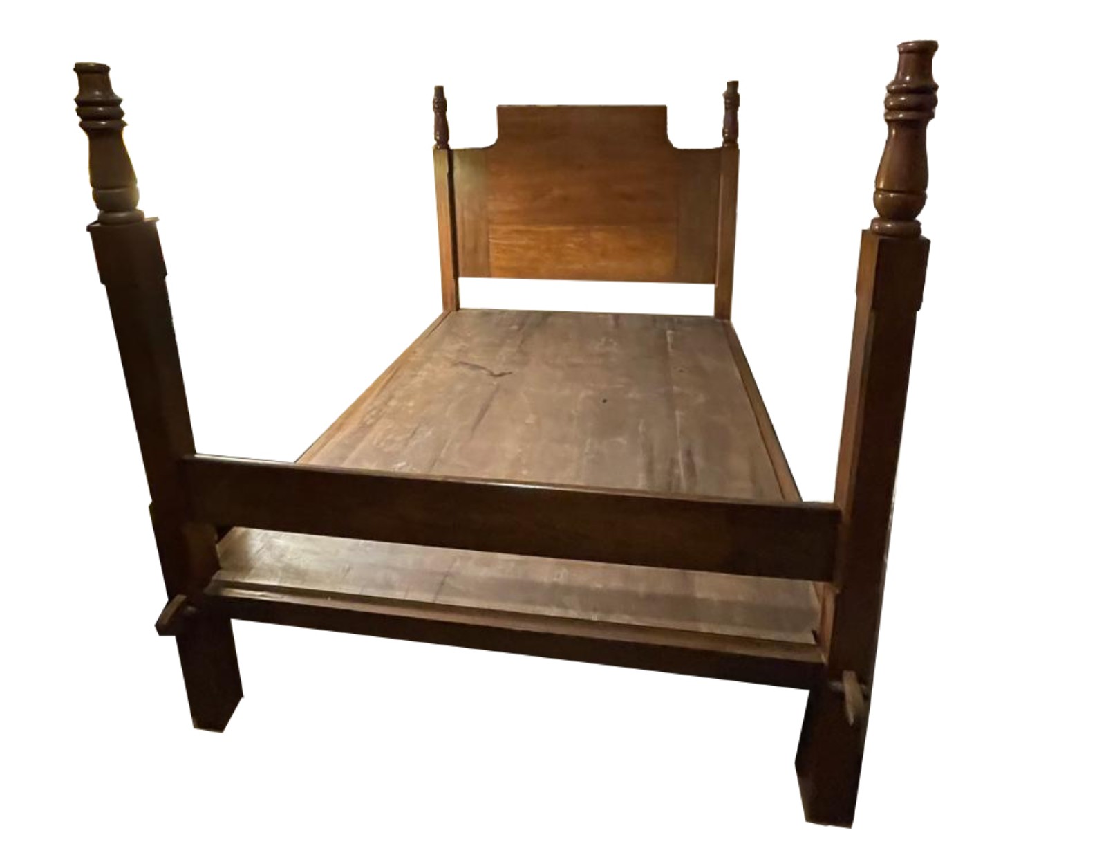 Antiga cama de casal de madeira nobre, possivelmente francesa... - foto 1 de 7