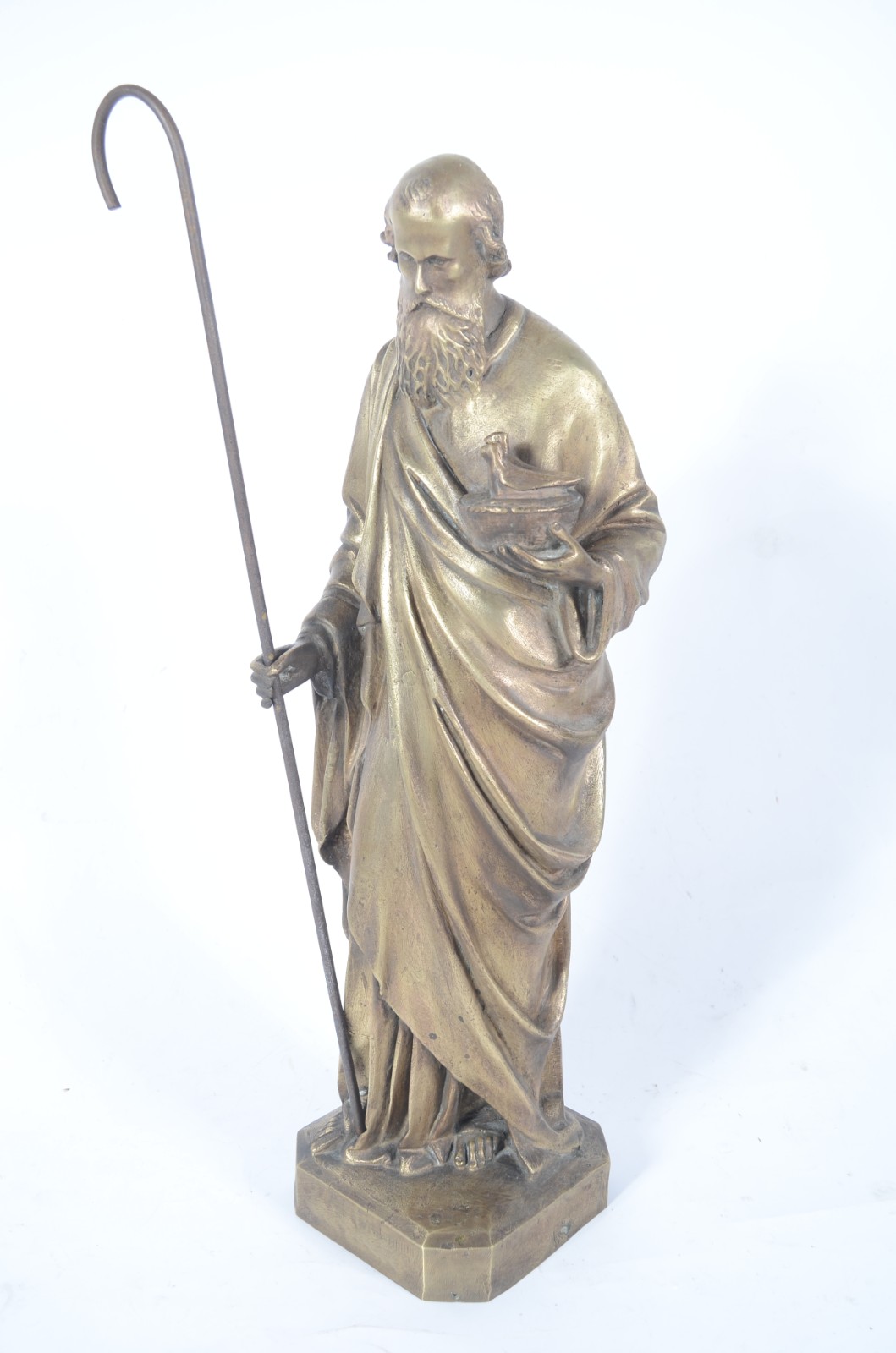 Imagem de bronze representando São Joaquim com cajado. - foto 3 de 5